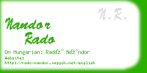 nandor rado business card